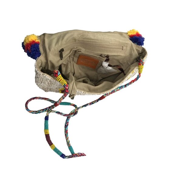 NEW Anthropologie Imayin Handmade Seed Beads Beaded Convertible Crossbody Bag Cl - Picture 5 of 7